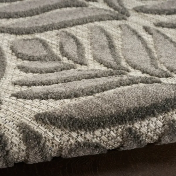 Outdoor Rugs-Kirkland's Home Aloha Botanical Indoor/Outdoor Rug, 3X5 Gray