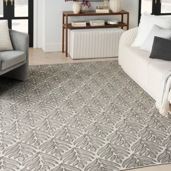 Outdoor Rugs-Kirkland's Home Aloha Botanical Indoor/Outdoor Rug, 3X5 Gray