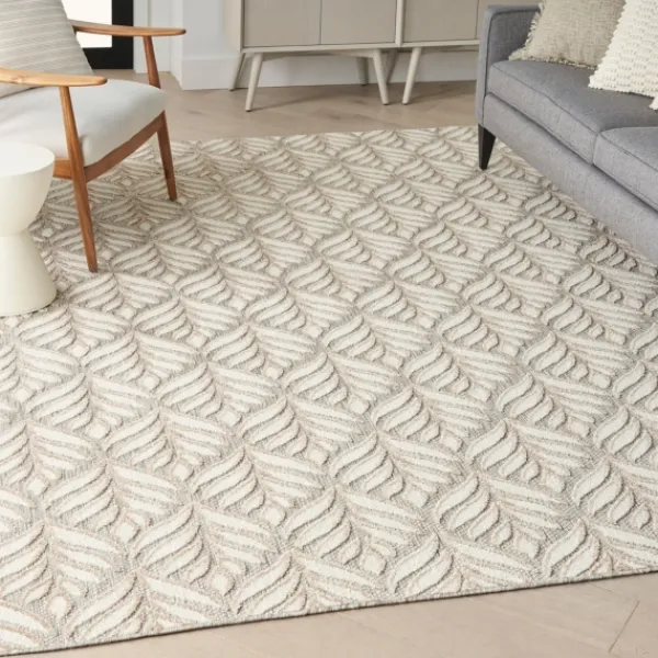 Outdoor Rugs-Kirkland's Home Aloha Ivory Botanical Indoor/Outdoor Area Rug, 3X5 Ivory/Gray