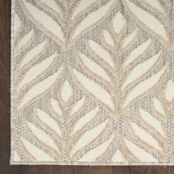 Outdoor Rugs-Kirkland's Home Aloha Ivory Botanical Indoor/Outdoor Area Rug, 5X7 Ivory/Gray