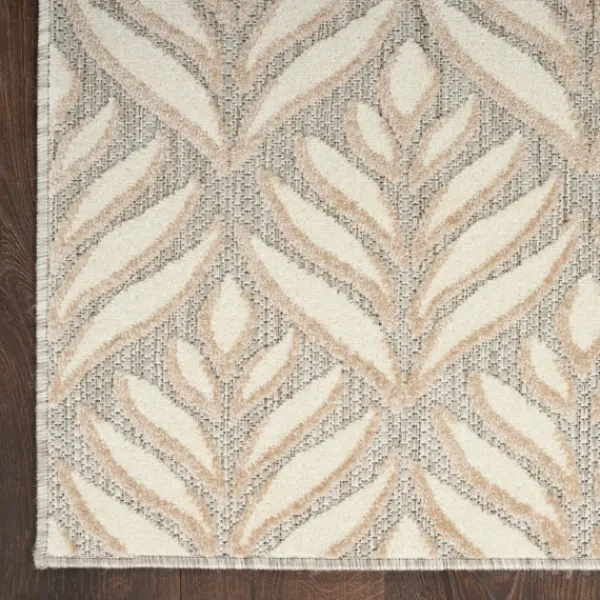 Outdoor Rugs-Kirkland's Home Aloha Ivory Botanical Indoor/Outdoor Area Rug, 5X7 Ivory/Gray