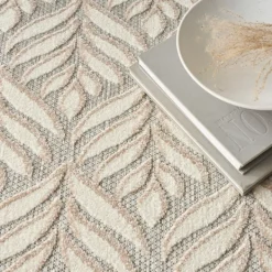 Outdoor Rugs-Kirkland's Home Aloha Ivory Botanical Indoor/Outdoor Area Rug, 6X9 Ivory/Gray