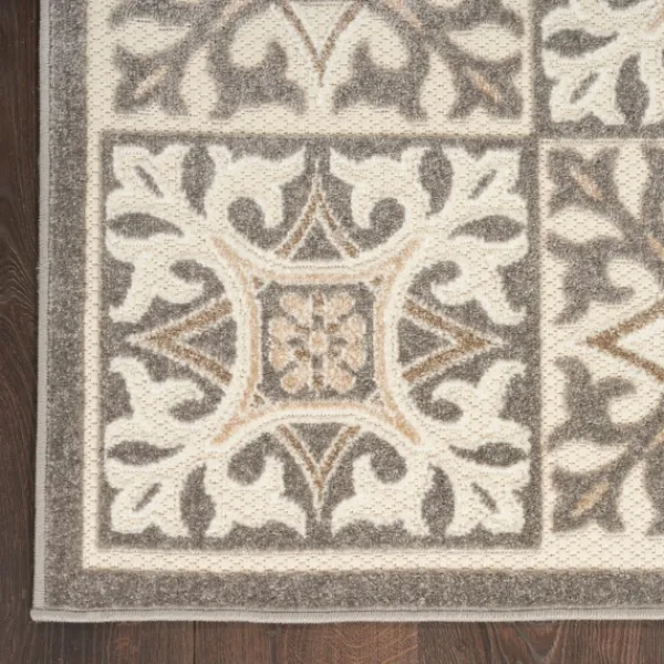 Outdoor Rugs-Kirkland's Home Aloha Ivory Geometric Indoor/Outdoor Area Rug, 3X5 Ivory/Gray
