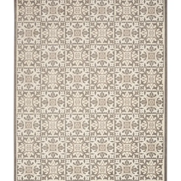 Outdoor Rugs-Kirkland's Home Aloha Ivory Geometric Indoor/Outdoor Area Rug, 6X9 Ivory/Gray