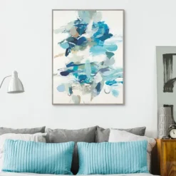 Canvas Art-Kirkland's Home Along The Path Framed Canvas Art Print Blue