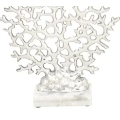 Statues & Figurines-Kirkland's Home Aluminum And Marble Coral Statuary Silver