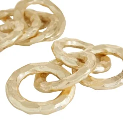 Statues & Figurines-Kirkland's Home Aluminum Chain Link Sculptures, Set Of 2 Gold