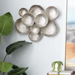 Wall Plaques-Kirkland's Home Aluminum Clustered Bowls Wall Plaque Silver