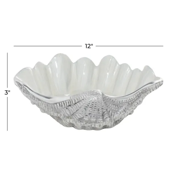 Decorative Bowls & Jars-Kirkland's Home Aluminum Seashell Bowl White