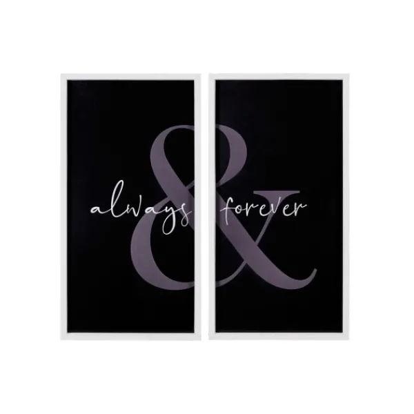 Wall Quotes & Signs-Kirkland's Home Always & Forever Framed Wall Plaques, Set Of 2 Black
