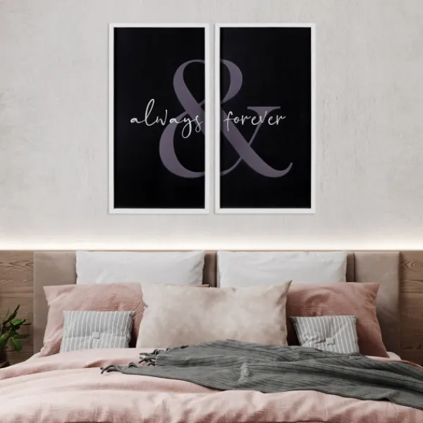 Wall Quotes & Signs-Kirkland's Home Always & Forever Framed Wall Plaques, Set Of 2 Black