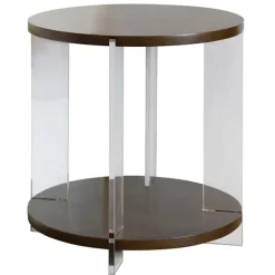 Accent & End Tables-Kirkland's Home Amari Chestnut Acrylic Side Table Brown