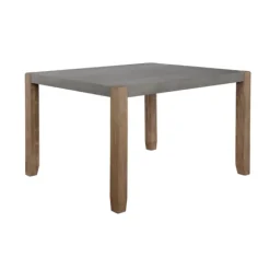Dining Tables-Kirkland's Home Amber Wood Faux Concrete Top Dining Table Brown