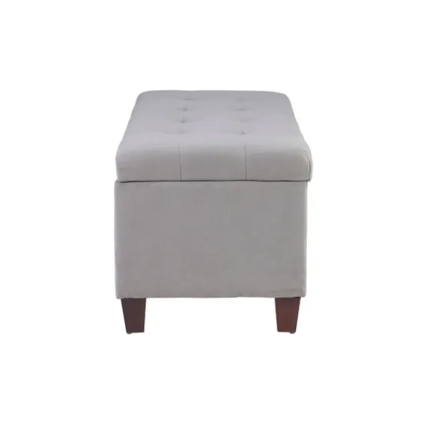 Entryway Furniture-Kirkland's Home Amelia Tufted Shoe Storage Ottoman Bench Gray
