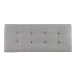 Entryway Furniture-Kirkland's Home Amelia Tufted Shoe Storage Ottoman Bench Gray