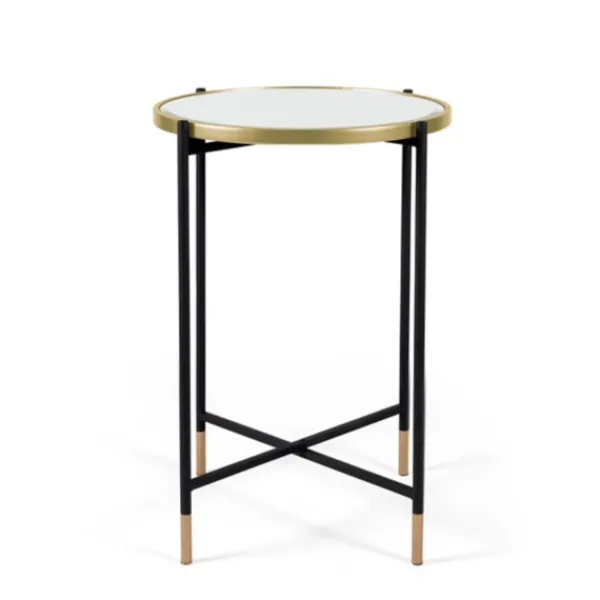 Accent & End Tables-Kirkland's Home Anastasia Mirrored Metal Accent Tables, Set Of 3 Black
