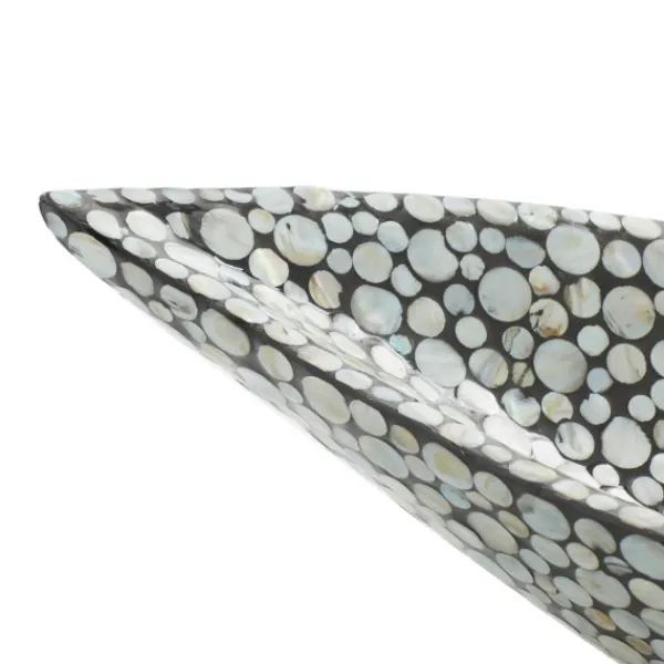 Decorative Trays-Kirkland's Home And Beige Mussel Shell Mother Of Pearl Tray Gray
