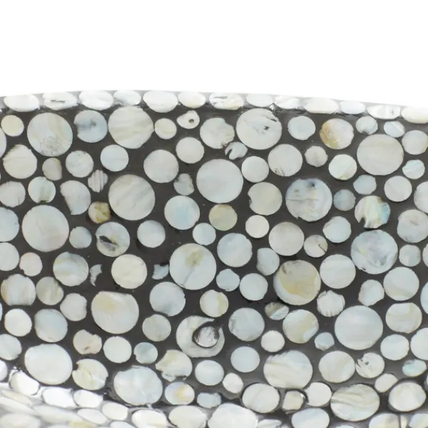 Decorative Trays-Kirkland's Home And Beige Mussel Shell Mother Of Pearl Tray Gray
