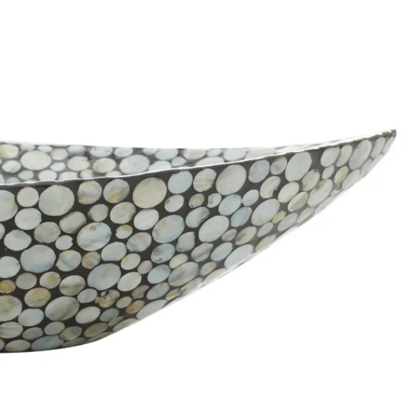 Decorative Trays-Kirkland's Home And Beige Mussel Shell Mother Of Pearl Tray Gray