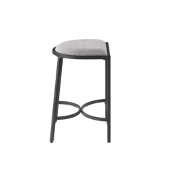 Bar Stools & Counter Height Stools-Kirkland's Home And Black Metal Counter Stools, Set Of 2 Gray