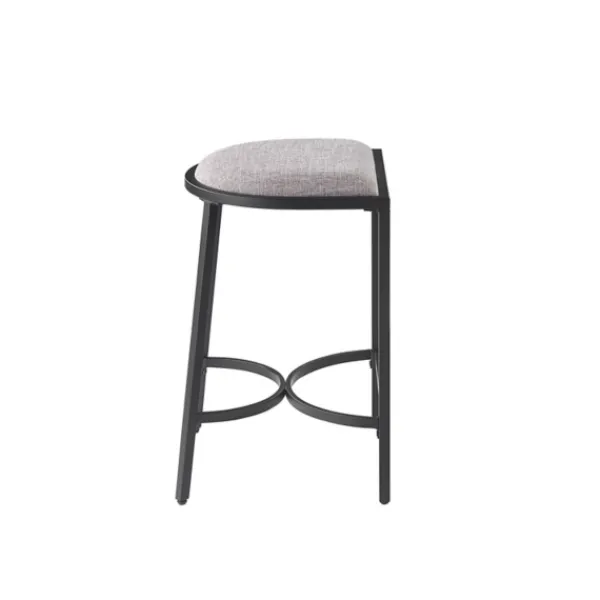Bar Stools & Counter Height Stools-Kirkland's Home And Black Metal Counter Stools, Set Of 2 Gray