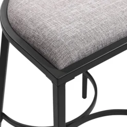 Bar Stools & Counter Height Stools-Kirkland's Home And Black Metal Counter Stools, Set Of 2 Gray
