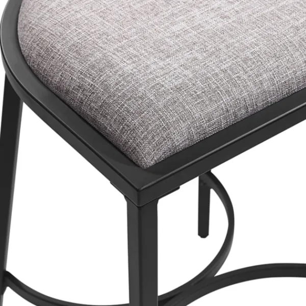Bar Stools & Counter Height Stools-Kirkland's Home And Black Metal Counter Stools, Set Of 2 Gray