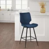 Bar Stools & Counter Height Stools-Kirkland's Home And Black Metal Swivel Counter Stool Blue