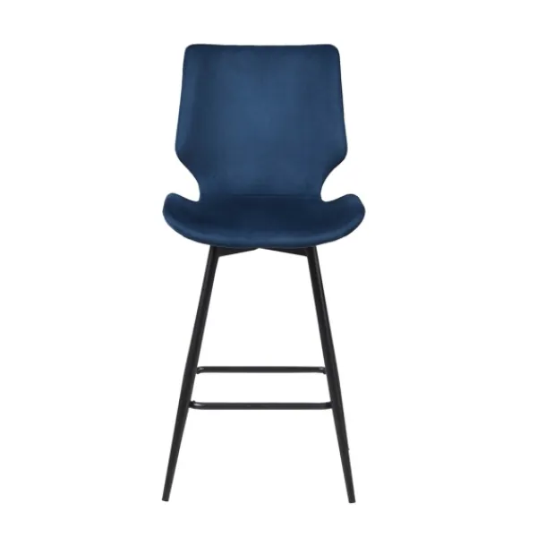 Bar Stools & Counter Height Stools-Kirkland's Home And Black Metal Swivel Counter Stool Blue