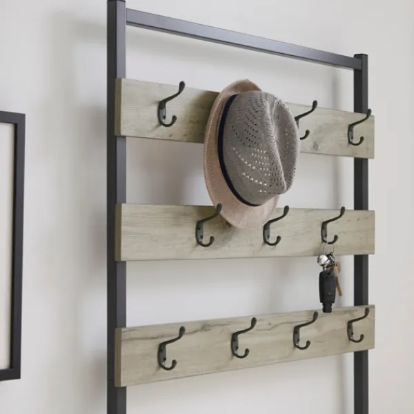 Entryway Furniture-Kirkland's Home And Black Wood Bench Hall Tree Gray