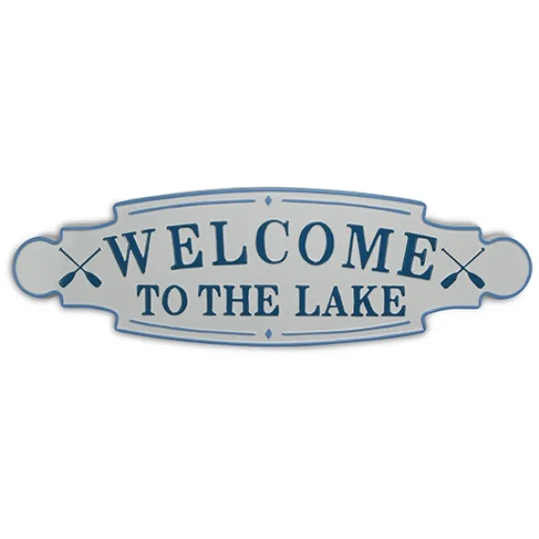 Wall Quotes & Signs-Kirkland's Home And Blue Welcome To The Lake Wall Plaque White
