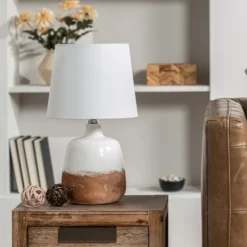 Table Lamps-Kirkland's Home And Bronze Ceramic Table Lamp White