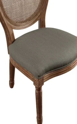 Dining Chairs-Kirkland's Home And Brown Cane Oval Back Dining Chair Gray