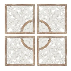 Wall Plaques-Kirkland's Home And Brown 4-Pc. Medallion Plaque White