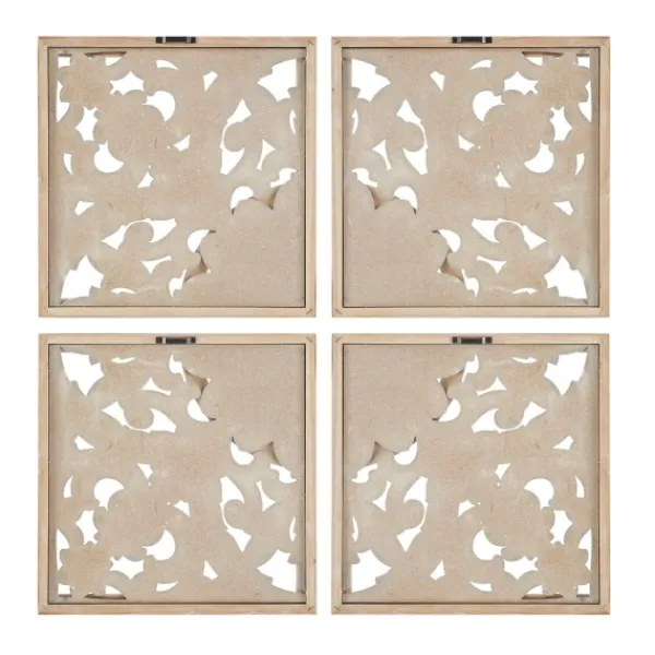 Wall Plaques-Kirkland's Home And Brown 4-Pc. Medallion Plaque White