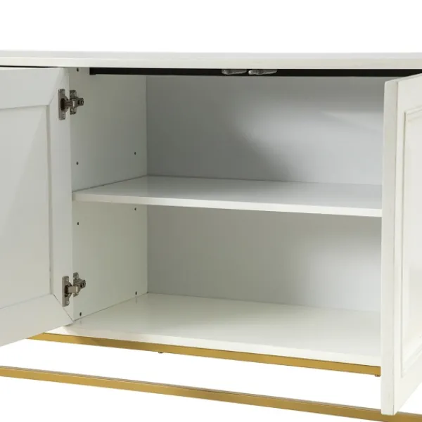 Cabinets & Sideboards-Kirkland's Home And Gold 4-Door Sideboard White