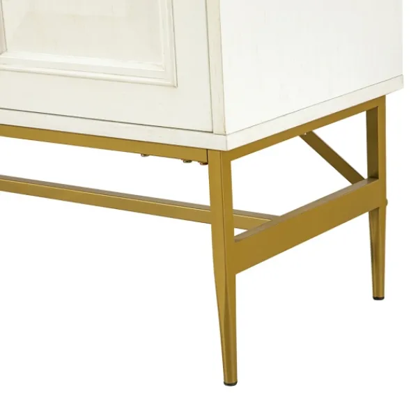 Cabinets & Sideboards-Kirkland's Home And Gold 4-Door Sideboard White