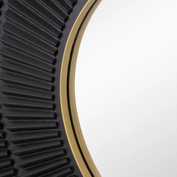 Decorative Mirrors-Kirkland's Home And Gold Double Ribbed Wall Mirror Black