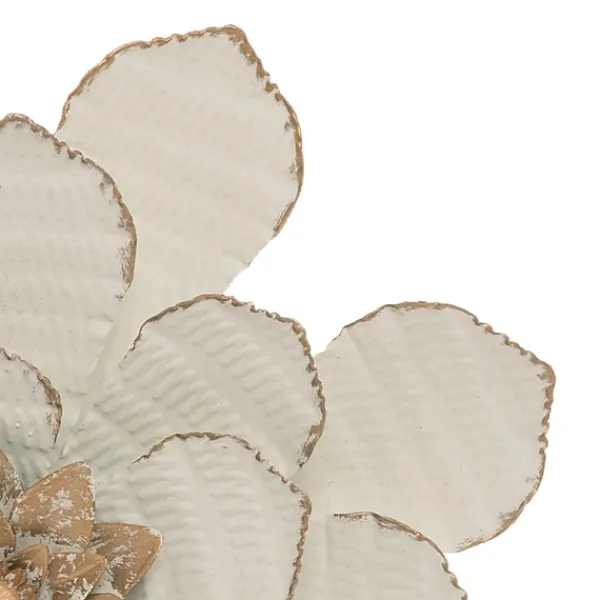 Wall Plaques-Kirkland's Home And Gold Metal Flower Small Wall Plaque White