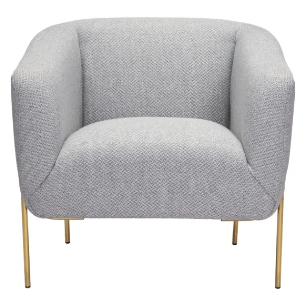 Accent Chairs-Kirkland's Home And Gold Rounded Back Accent Chair Gray