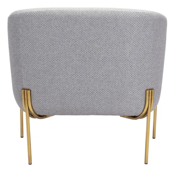 Accent Chairs-Kirkland's Home And Gold Rounded Back Accent Chair Gray