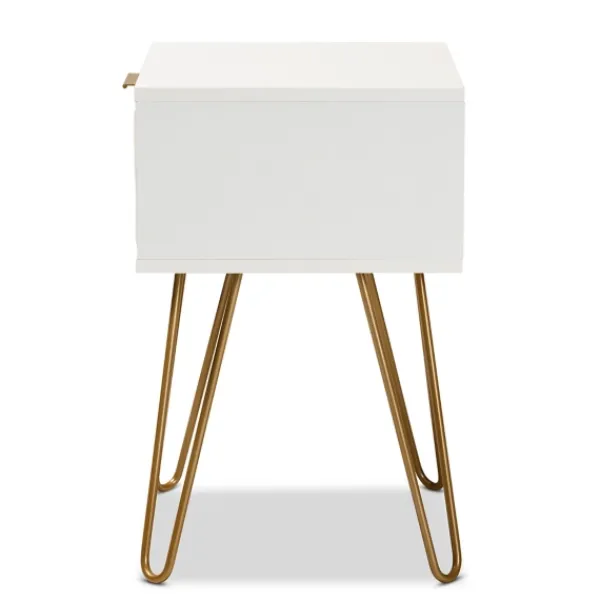 Accent & End Tables-Kirkland's Home And Gold Single Drawer Accent Table White