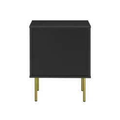 Nightstands-Kirkland's Home And Gold Wave Nightstand Black