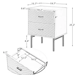 Nightstands-Kirkland's Home And Gold Wave Nightstand White