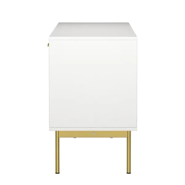 Tv Stands & Media Consoles-Kirkland's Home And Gold Wave Tv Stand White