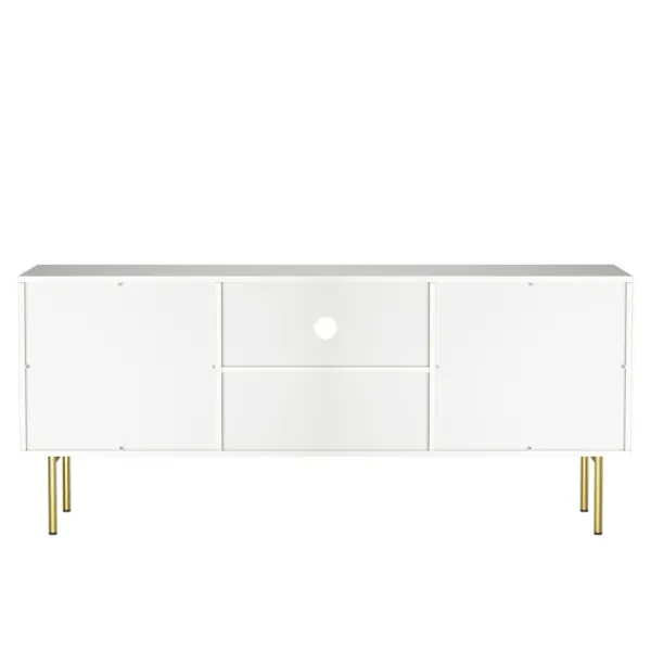 Tv Stands & Media Consoles-Kirkland's Home And Gold Wave Tv Stand White