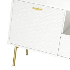 Tv Stands & Media Consoles-Kirkland's Home And Gold Wave Tv Stand White