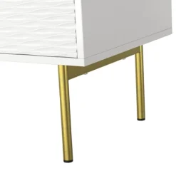 Tv Stands & Media Consoles-Kirkland's Home And Gold Wave Tv Stand White