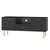 Tv Stands & Media Consoles-Kirkland's Home And Gold Wave Tv Stand Black