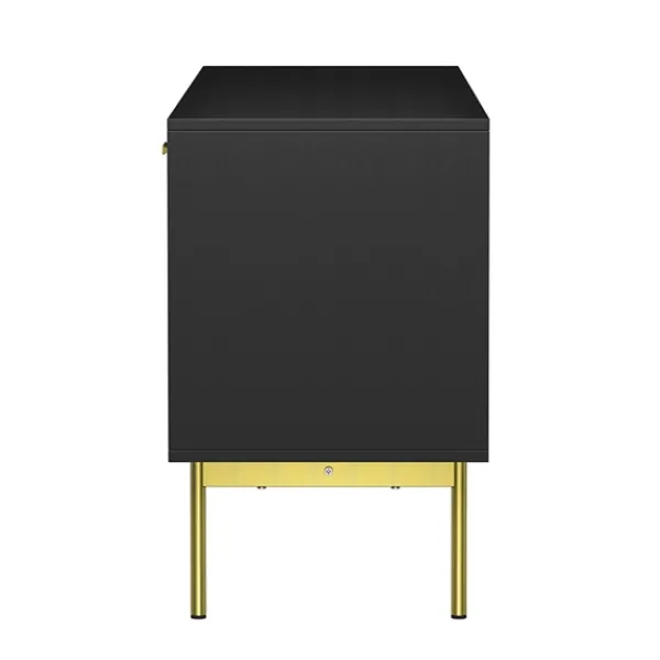 Tv Stands & Media Consoles-Kirkland's Home And Gold Wave Tv Stand Black